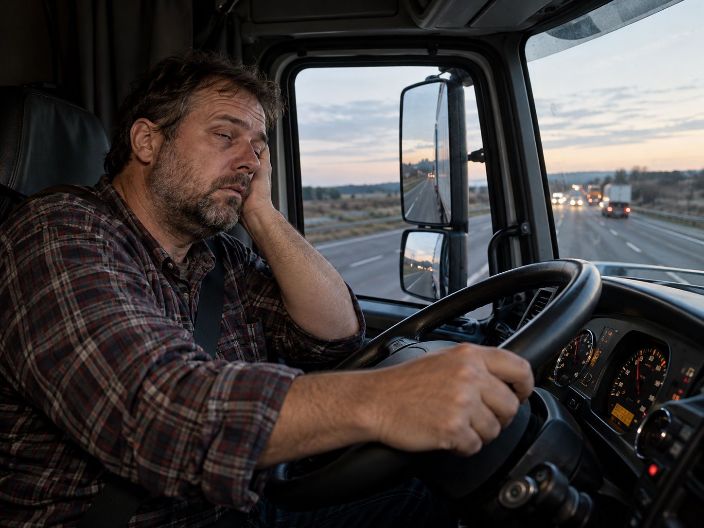 Tired commercial truck driver