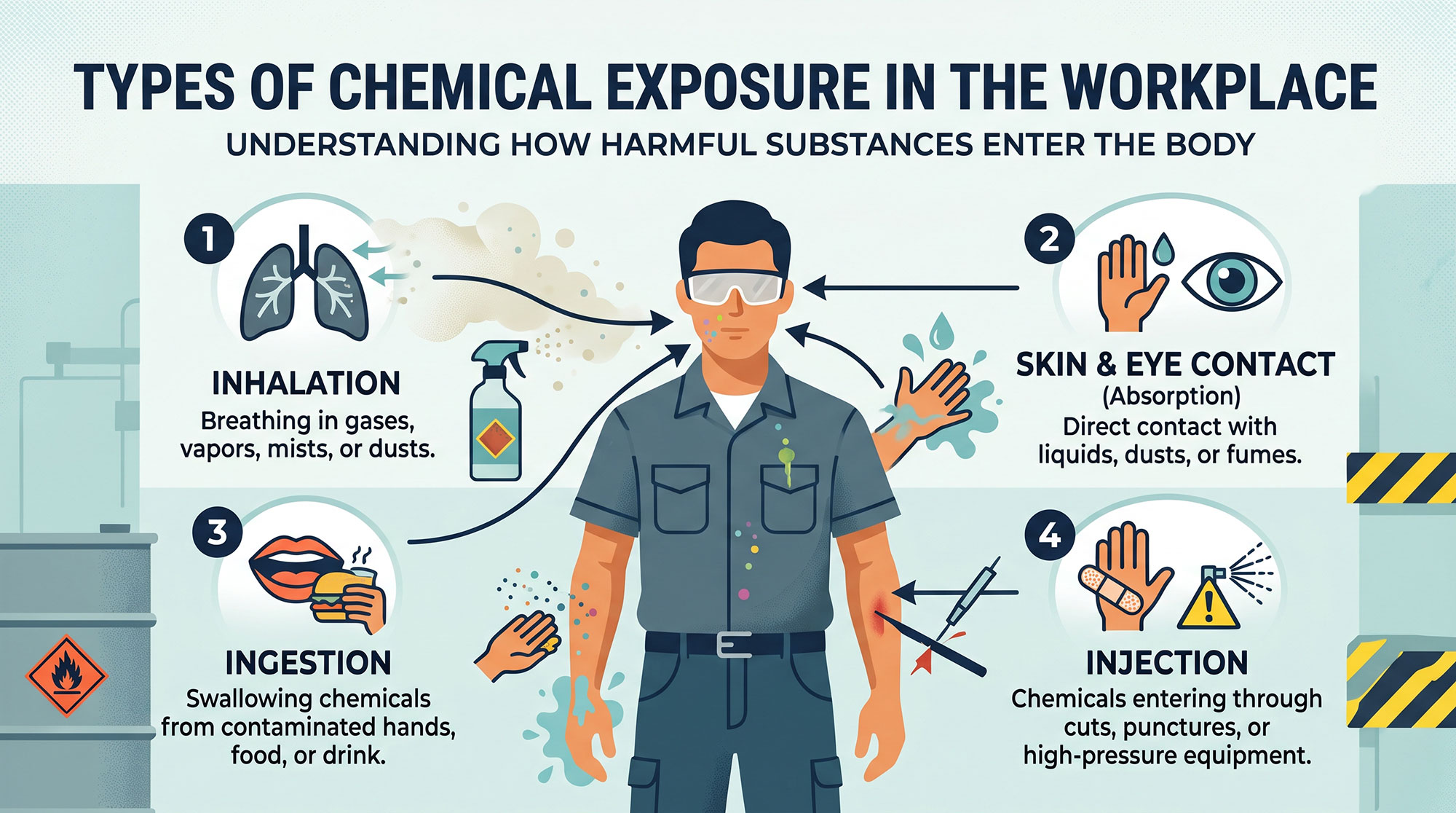 types of chemical exposure in the workplace