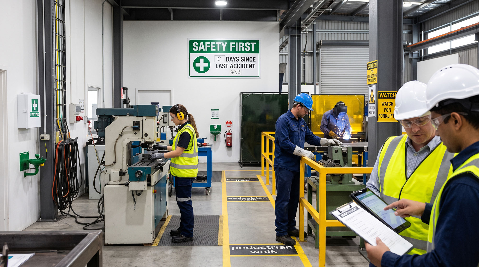 photograph depicting safety in the workplace to prevent injuries