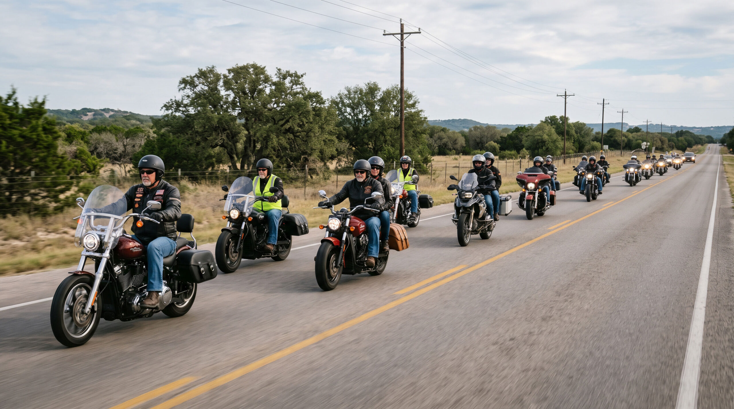 AI generated image of a motorcycle group ride