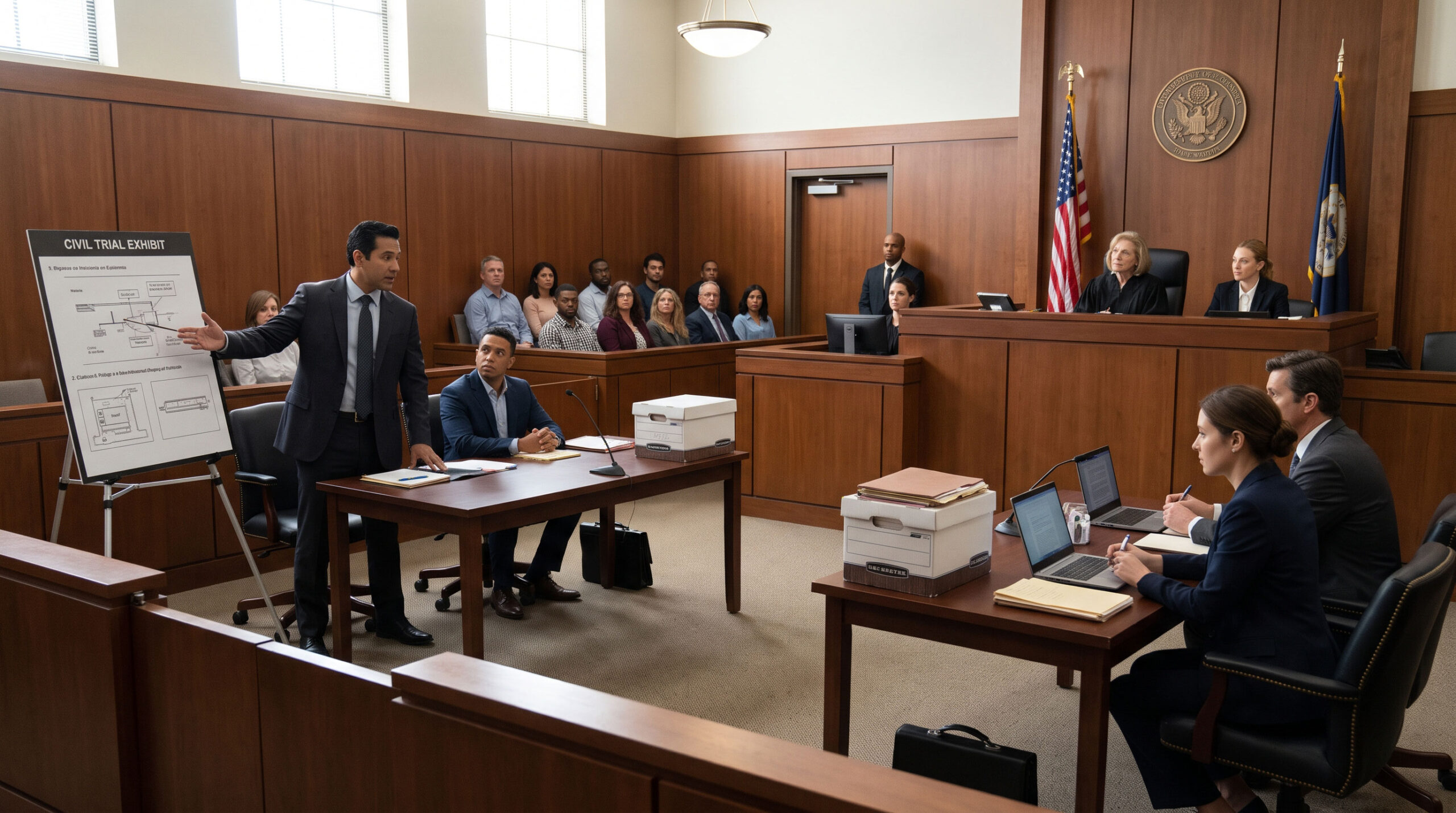 AI generated image representing civil litigation