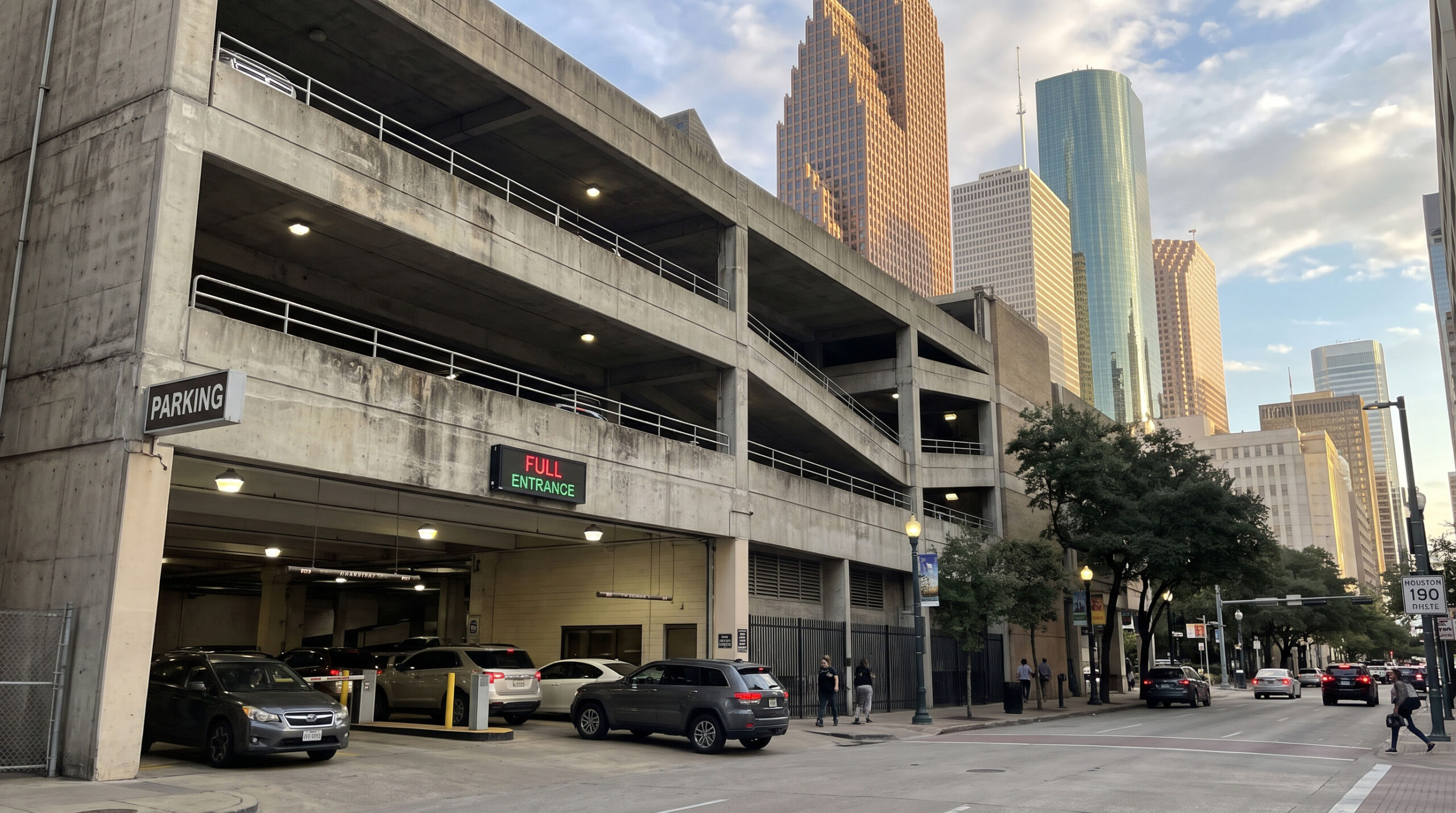 image depicting a downtown Houston parking garage