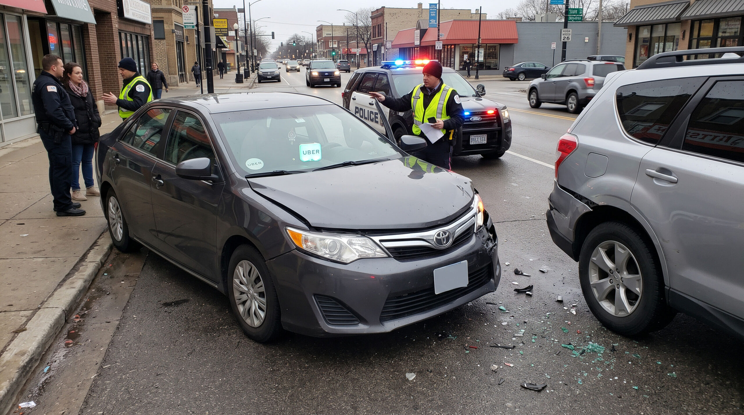 AI generated image of an accident involving an Uber driver