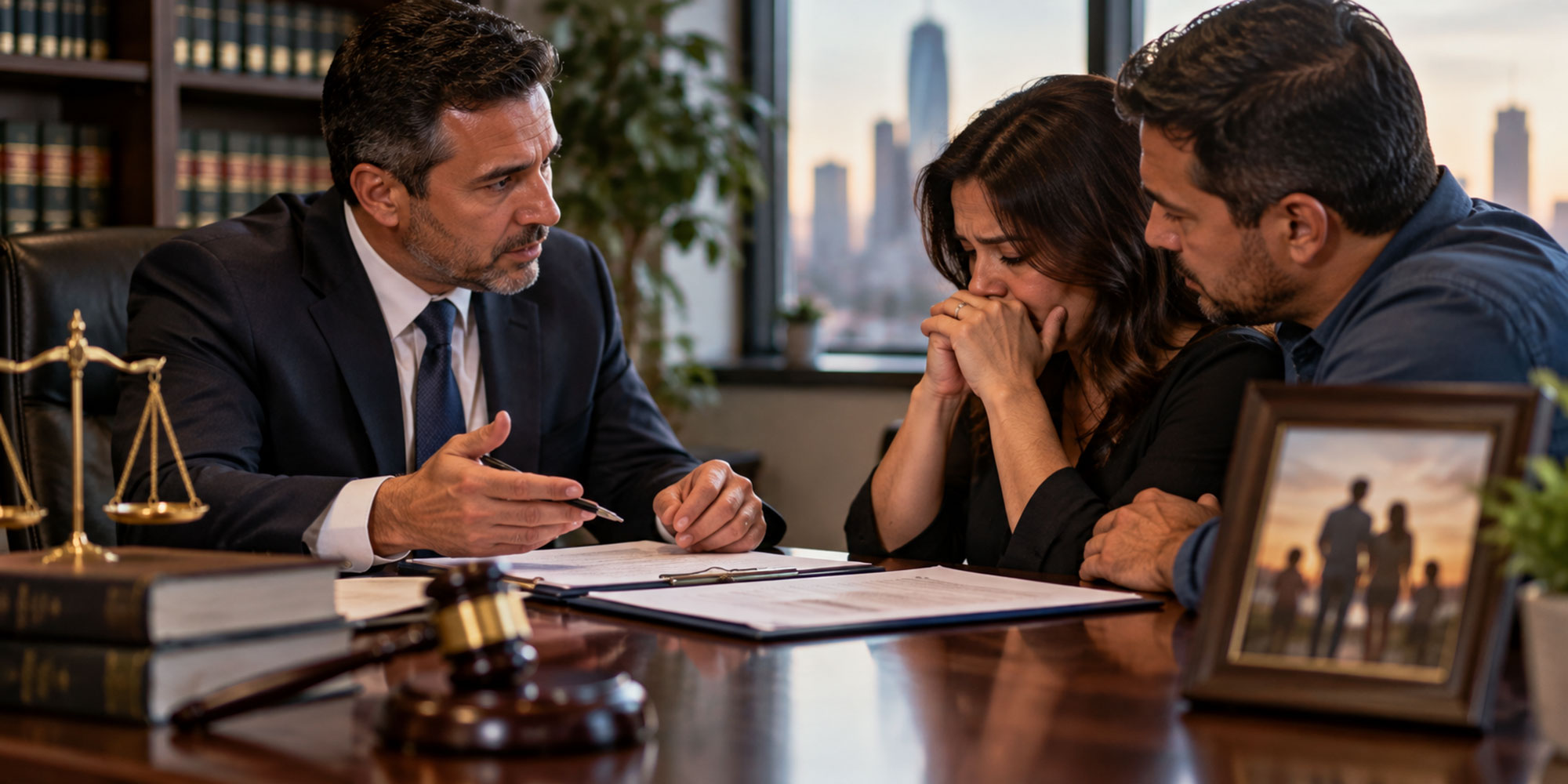 Couple getting legal consultation after a wrongful death case