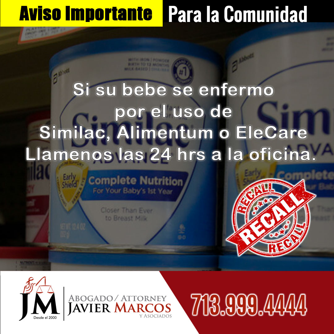 Similac, Alimentum or Elecare Recall for Cronobacter | Attorney Javier Marcos