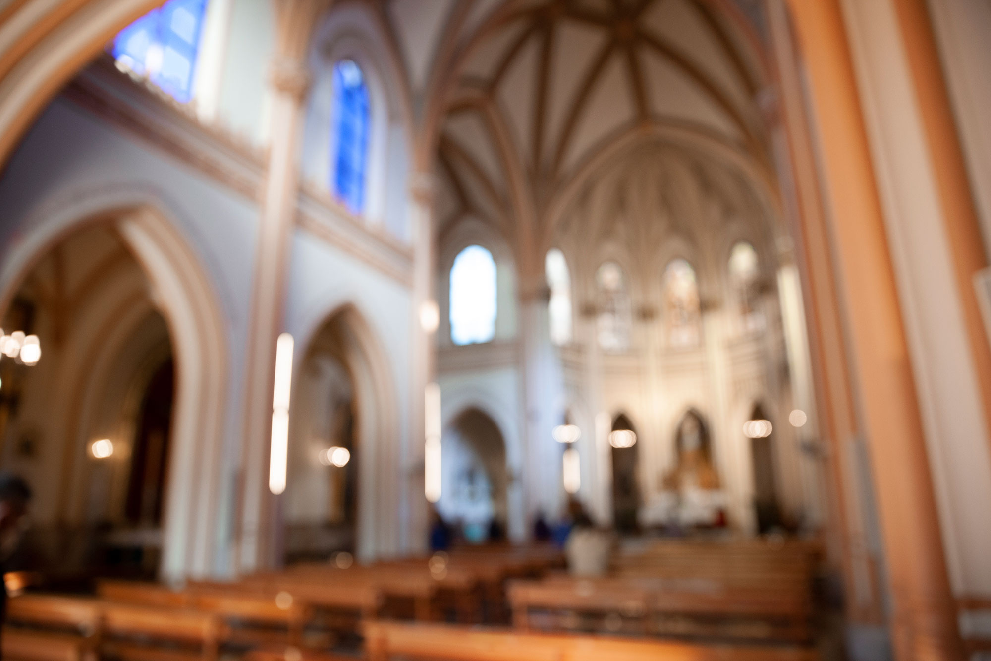 Blurred image of the inside of a church